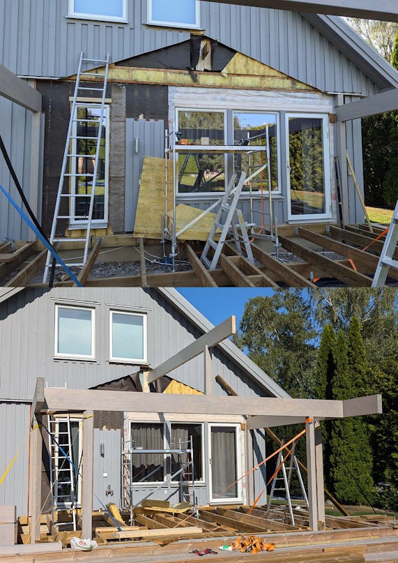 Vinterisoleret udestue af genbrug Vinterisoleret udestue af genbrug